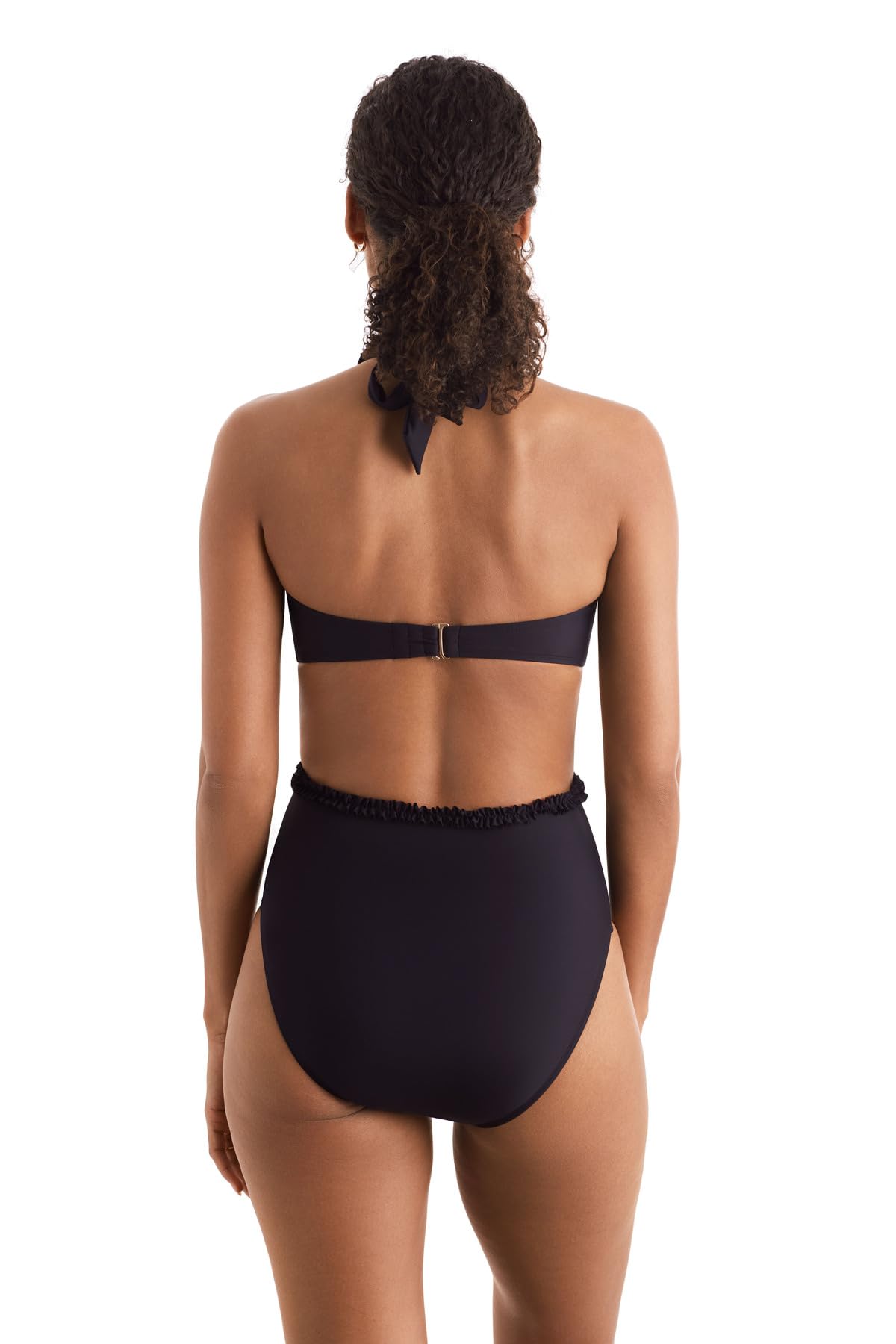 Mimi Flamingo Women's Swimwear Soleil Solids Sonny Cutaway One Piece Swimsuit, Black, 08