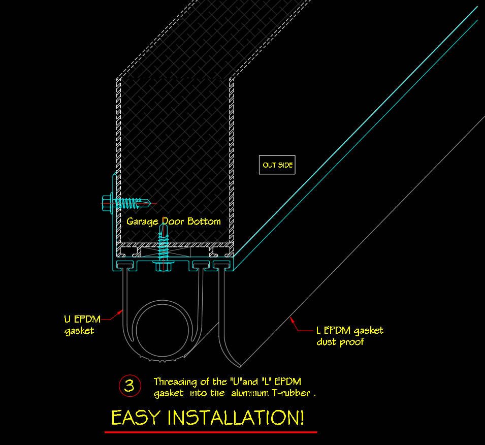 YONOVNEW Weatherproofing Garage Door Bottom Seal, Garage Door Threshold Seal, Universal Fit, 16FT for Insulation and Protection