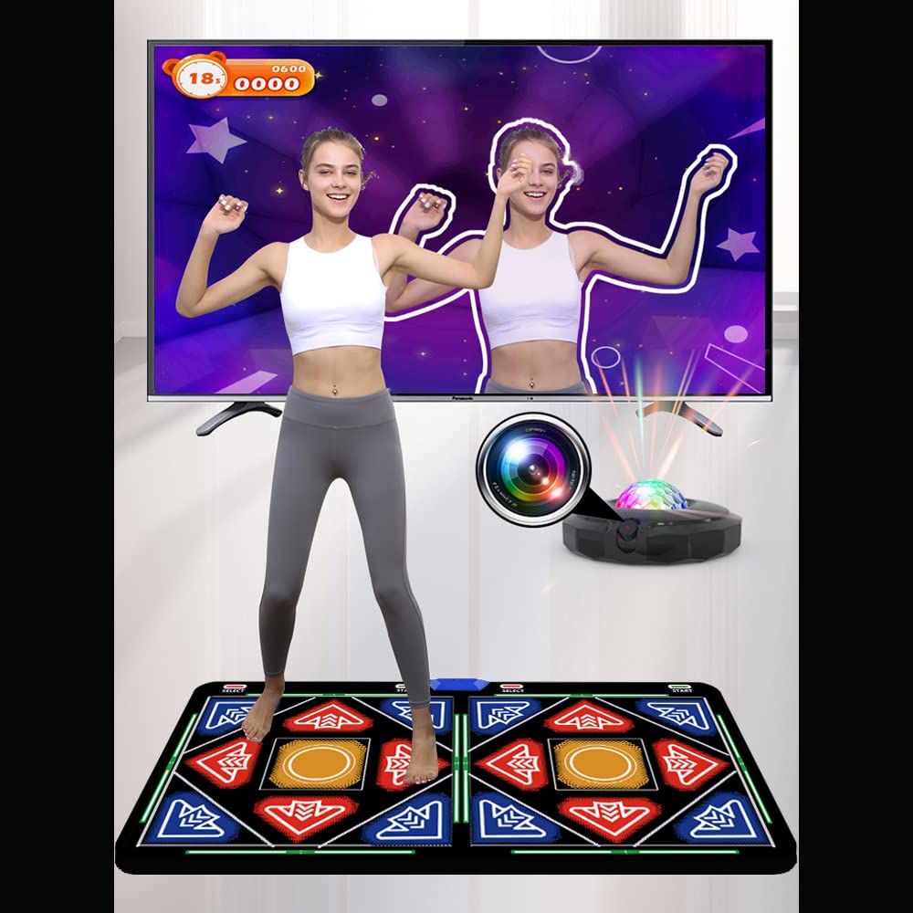 OZLET Single/Double HDMI Musical Electronic Dance mat with a Camera,a 64G Large Memory Card,Including 1030 Games,81 Music Videos,650 Songs,Suitable for TV use,a Luxurious Gift for Boys and Girls