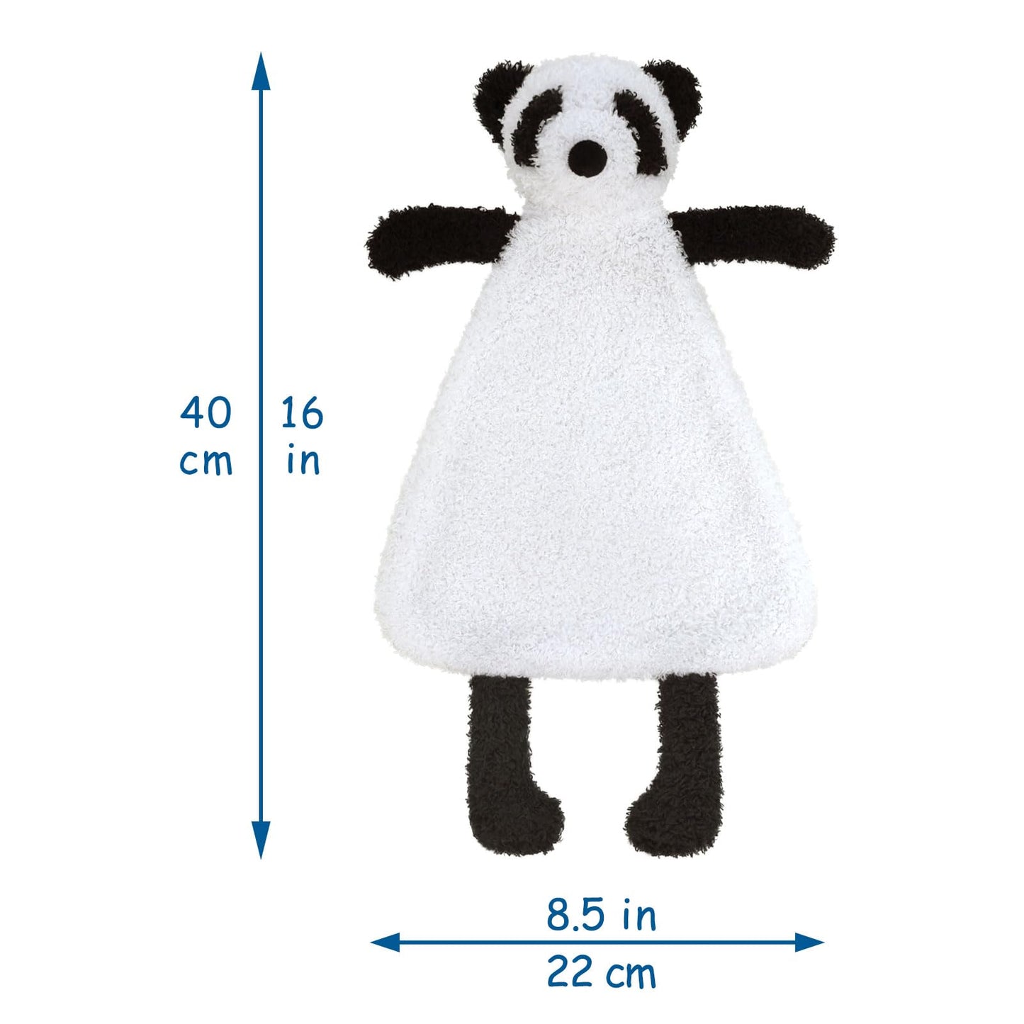 Doindute Baby White Panda Soft Stuffed Animal Security Blanket, Plush Panda Character Lovey Blanket, Baby Shower/Nursery Gift, Newborn Infant Toddler Snuggle Blankie for Boys Girls, 16 Inches