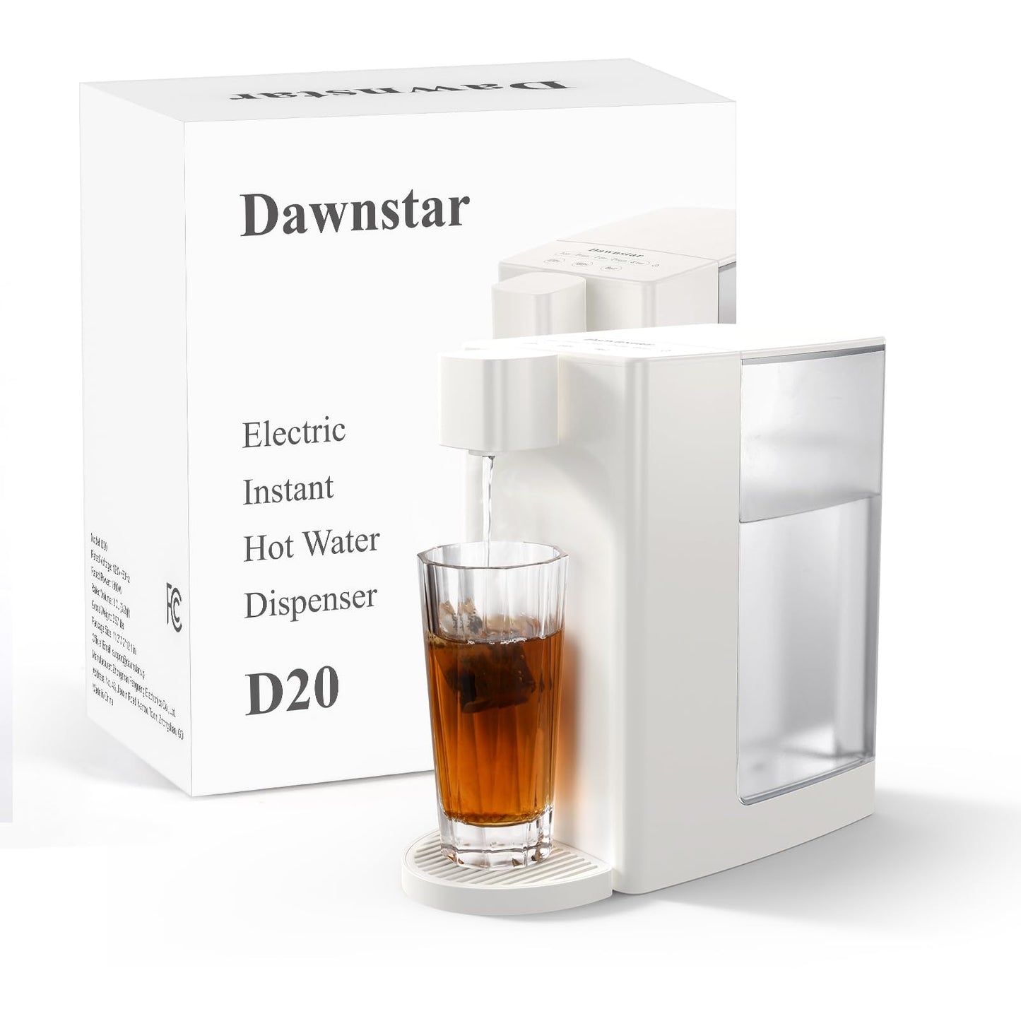 Dawnstar Electric Kettles, D20 Instant Hot Water Dispenser for Quick Boiling & Dispense, Adjustable 3 Temperatures & 5 Water Volume, Removable 0.8 Gallon 100 Ounce Water Tank Capacity, BPA Free