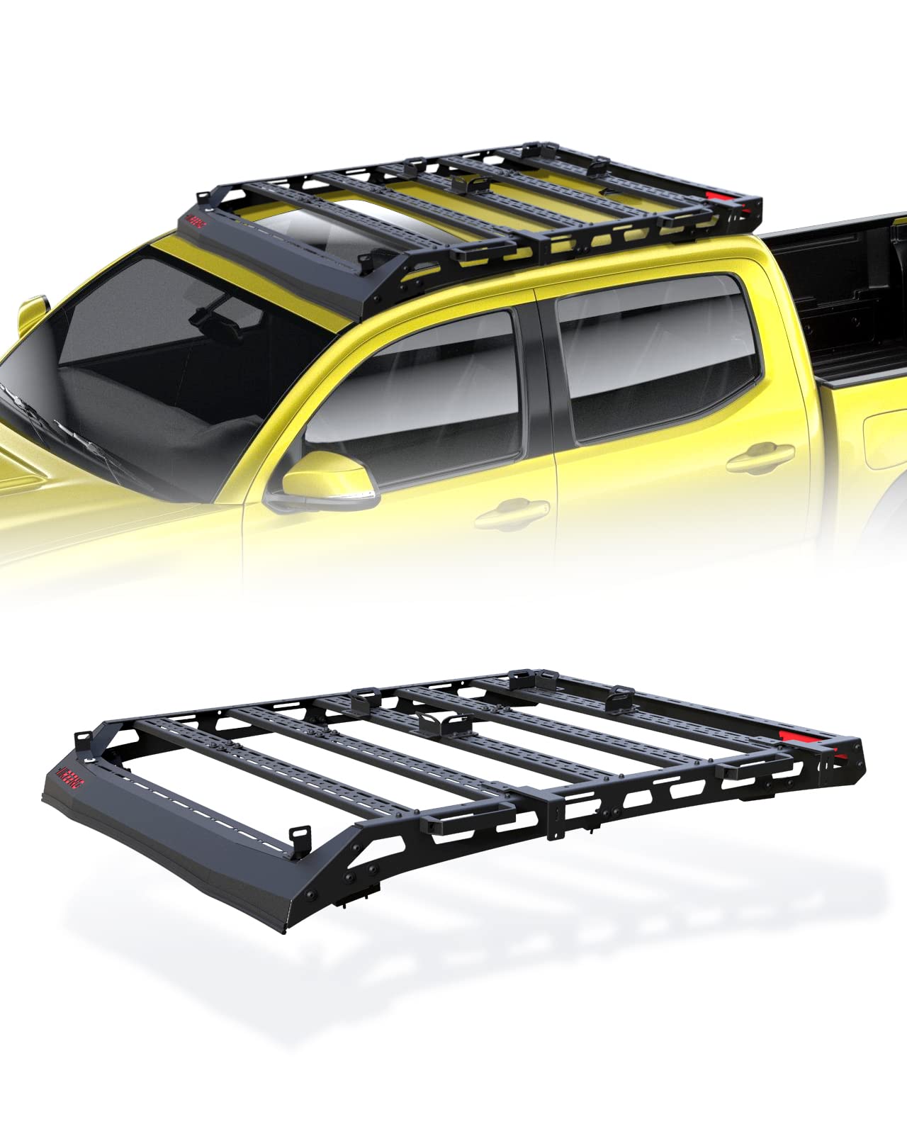Heavy Duty Top Roof Rack Accessories Compatible with 2005-2023 Toyota Tacoma Double Cab 4 Doors Pickup/No Drilling