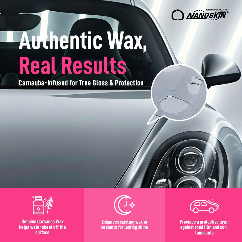 Nanoskin WASH N' WAX with Carnauba 55 gallons - Cleans & Shines in One Step | Works with Foam Cannon, Foam Gun, Bucket Washes, Pressure Washer | Carnauba Wax Protection for Cars
