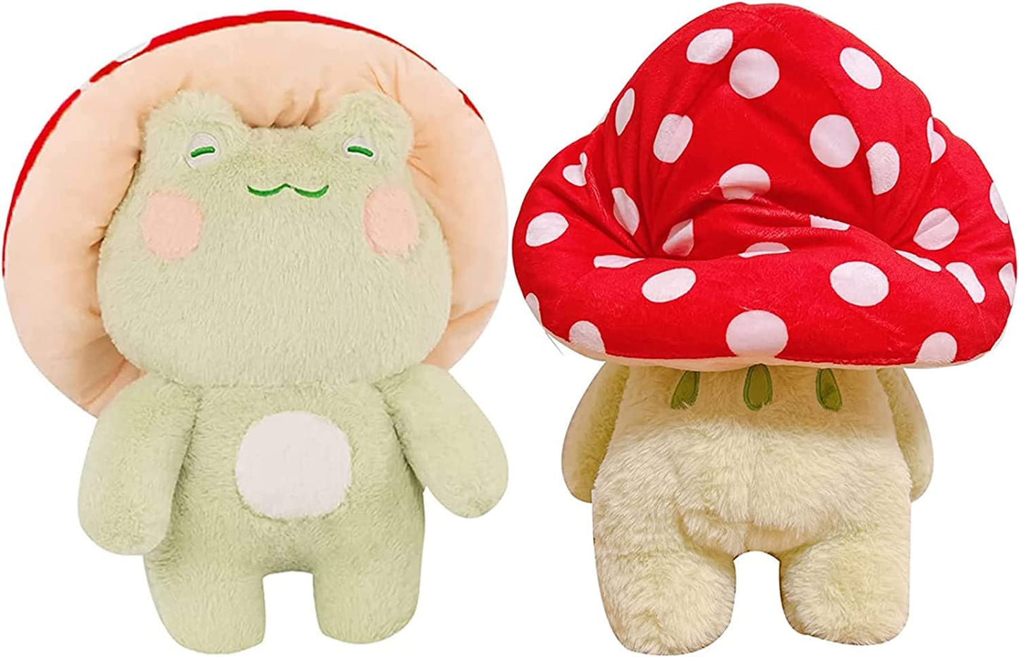 Enivtfz Frog Plush Toys, 10" Cute Frog with Red Mushroom Hat Stuffed Animals, Kawaii Plushies Gift for Kids Girls Adults Valentines Birthdays Gift（Light Green Red hat, 10inch