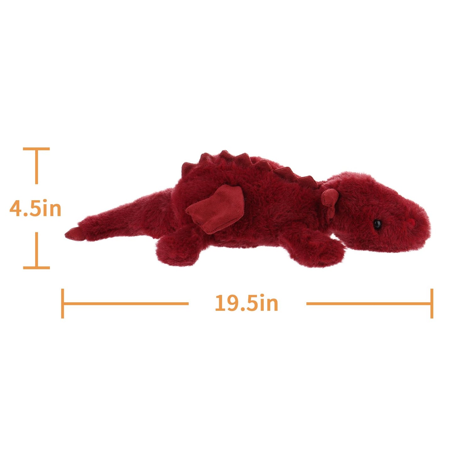Apricot Lamb Lying Dragon Plush Stuffed Animals for Kids, Soft Cute Plush Toys for Baby Girl and Boy, Large Fluffy Lying Dragon Red