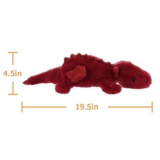 Apricot Lamb Lying Dragon Plush Stuffed Animals for Kids, Soft Cute Plush Toys for Baby Girl and Boy, Large Fluffy Lying Dragon Red