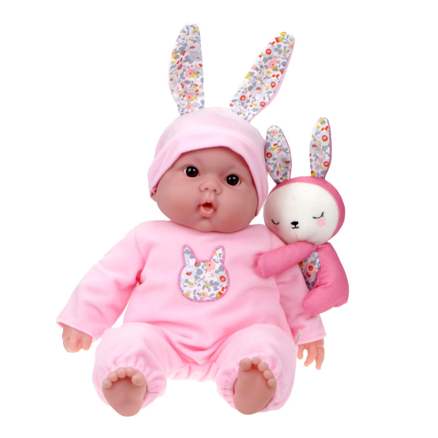 JC Toys Lots to Cuddle Babies 15” Soft Body Baby Doll with Plush Bunny Friend | Includes Attachable Stuffed Animal | Realistic Baby Doll for Kids Ages 2+ | Huggable & Lifelike