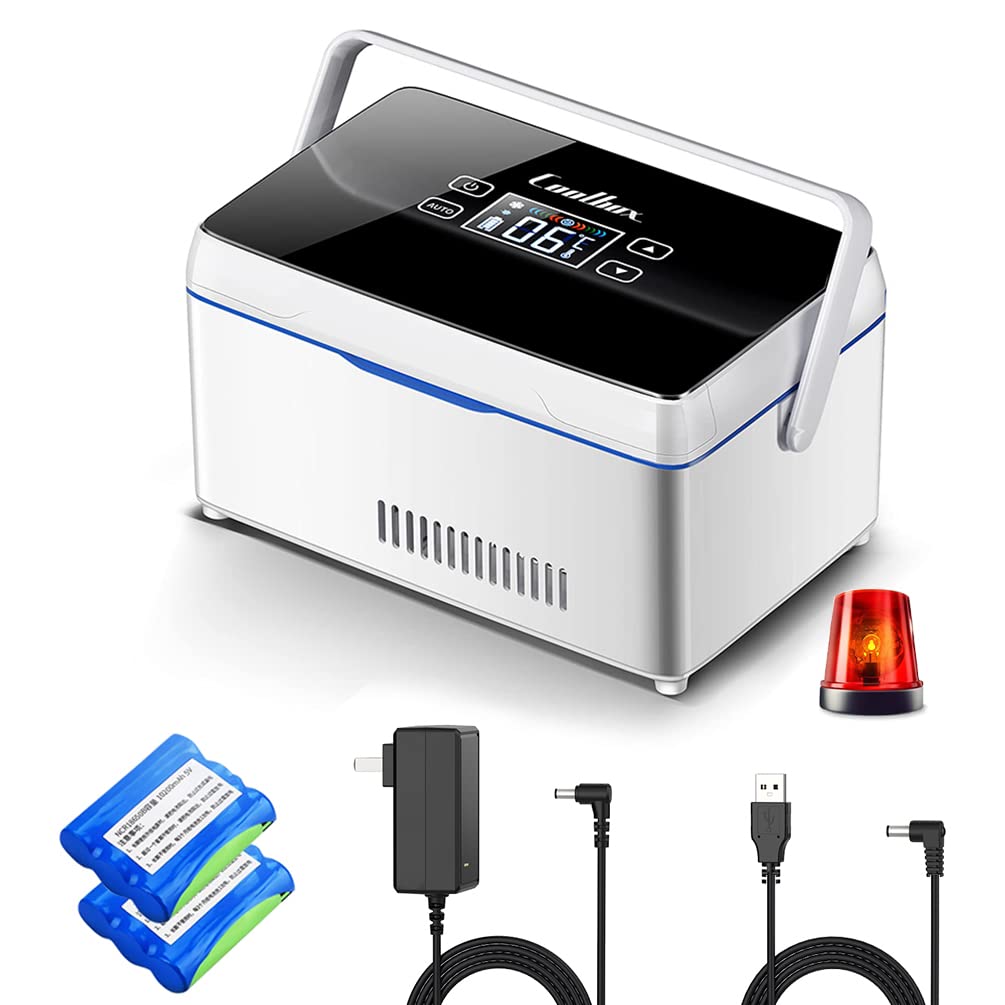 QIRDLP （Upgraded version） Insulin Cooler Case portable Diabetic cooler Box Mini Drug Refrigerator Keeping Cooling 2-8℃ with handle, alarm & USB Chargerable（1 layer Celsius temperature