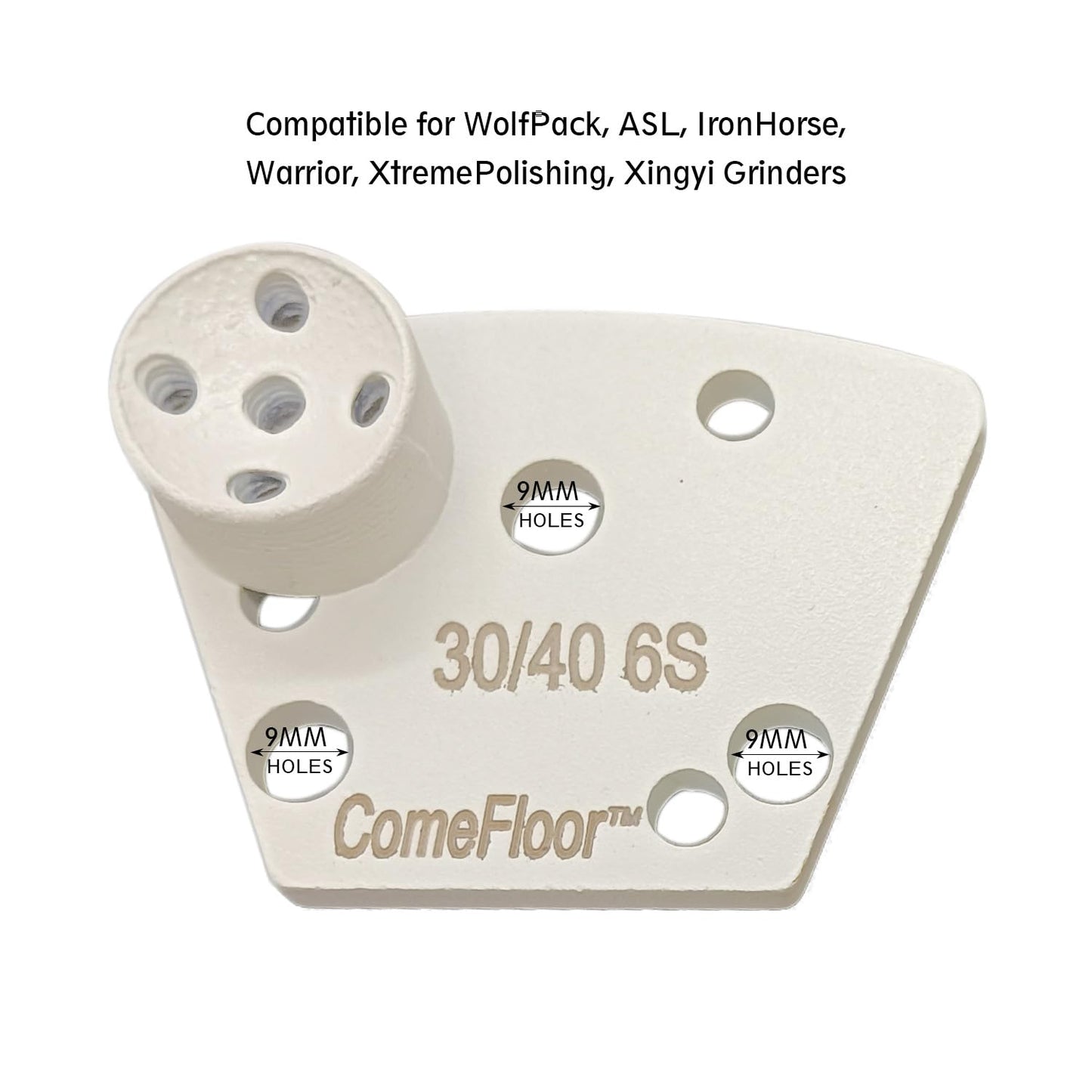 Concrete Floor Grinding Disc, Arranged Diamond Metal SSSSSS Bond for Super Hard Concrete Preparation, ARIX Segment, Compatible with ASL/Warrior/Iron Horse Grinders, 30/40 Grit, 9PCS