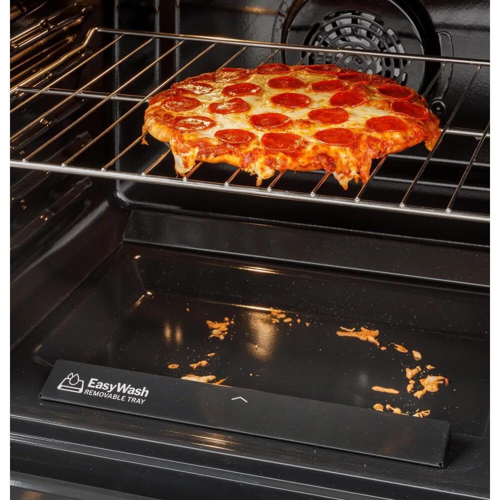 GE GRS600AVWW 30″ Slide-In Electric Convection Range – No-Preheat Air Fry, 5 Heating Elements, Smoothtop Cooktop, White