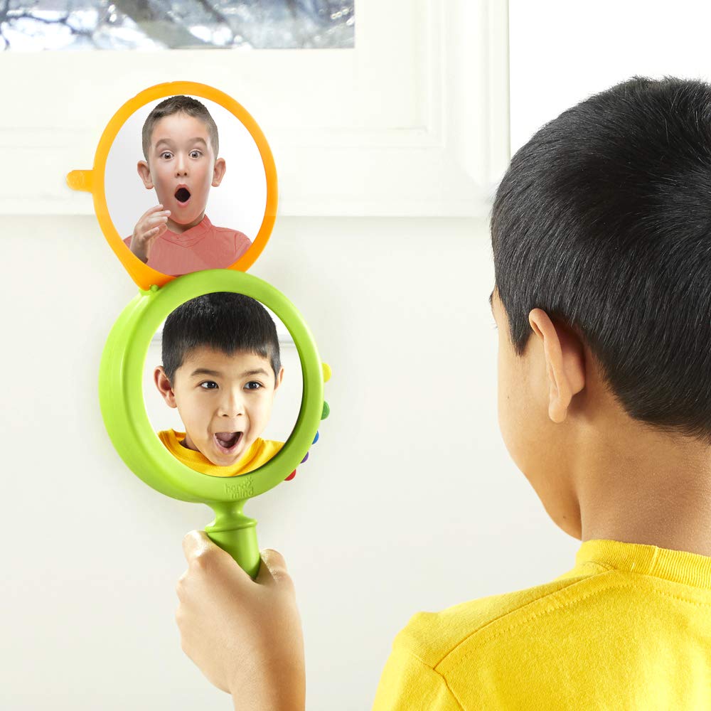 hand2mind See My Feelings Mirror, Play Therapy Toys, Mindfulness for Kids, Emotional Regulation Activities, Social Learning Supplies, Calm Down Corner Set, Set of 4