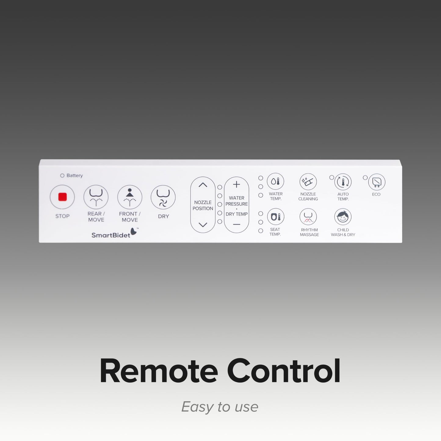 SmartBidet® SB-1200 Luxury Advanced Electric Smart Bidet Elongated White Toilet Seat, with Remote control, Endless Warm Water with LED Night Light, Slim Profile