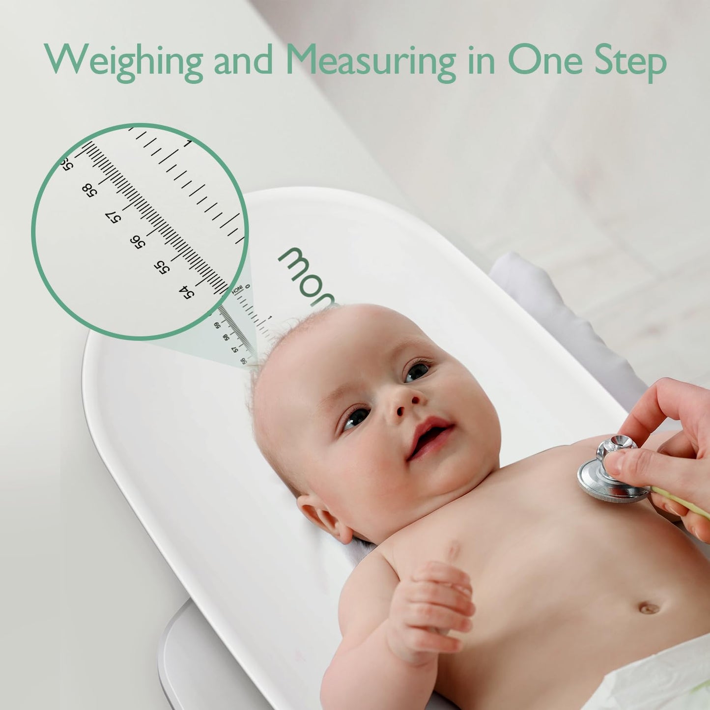 Momcozy Multi-Functional Baby Scale for Toddler, Children, Pet, Adult, Removable Scales for Body Weight & Height Measurement, Perspectives Switch, 5 Units, Digital LED Screen, Auto-Off, Up to 330lb