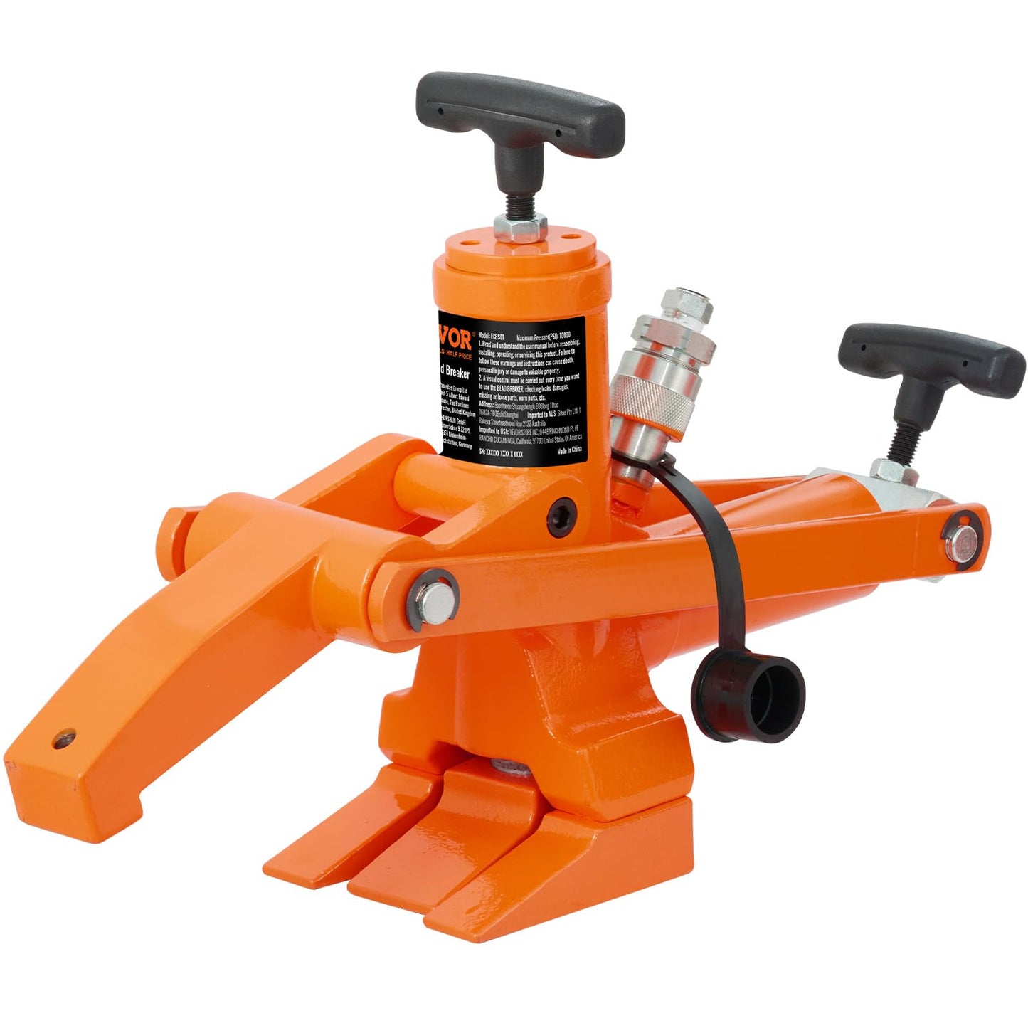 VEVOR Hydraulic Bead Breaker, 10000 PSI Tire Bead Breaker with Metal Foot Pump, Heavy-Duty Steel Bead Breaker Tool for Tractors, Trucks, Buses, Lawn Mowers, ATVs