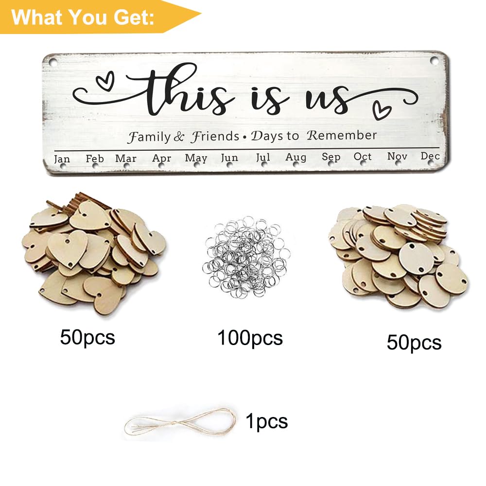 Grandma Mother Best Christmas Gifts from Son in Law, Family Birthday Tracker Calendar Board Wall Hanging to Reminder Important Day, Gifts for Mom Birthday Unique Ideas for Christmas Gift, Birthday