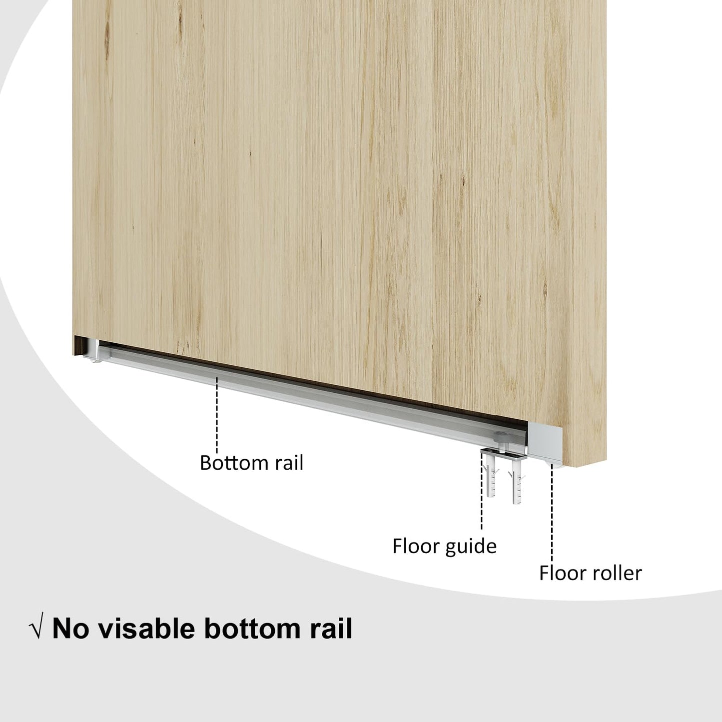 DIYHD 42" Concealed Sliding Barn Door Hardware with Soft Close Mechanism,No Floor Track,Fit Openning Width 34"~38"
