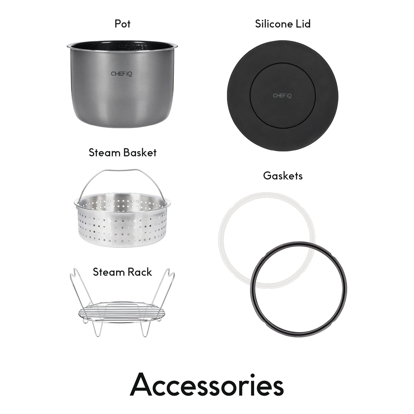 CHEF iQ Smart Pressure Cooker with WiFi and Built-in Scale - Easy-to-Use 10-in-1 Multicooker with 500+ Guided Recipes - Rice Cooker, Slow Cooker, Instant Meals for Foodies - 6 Quart - Family Size