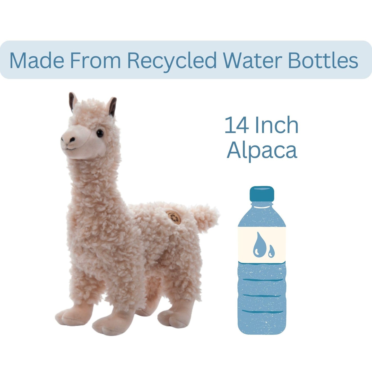 The Petting Zoo Alpaca Stuffed Animal Plushie, Gifts for Kids, Wild Onez Zoo Animals, Alpaca Plush Toy 14 inches
