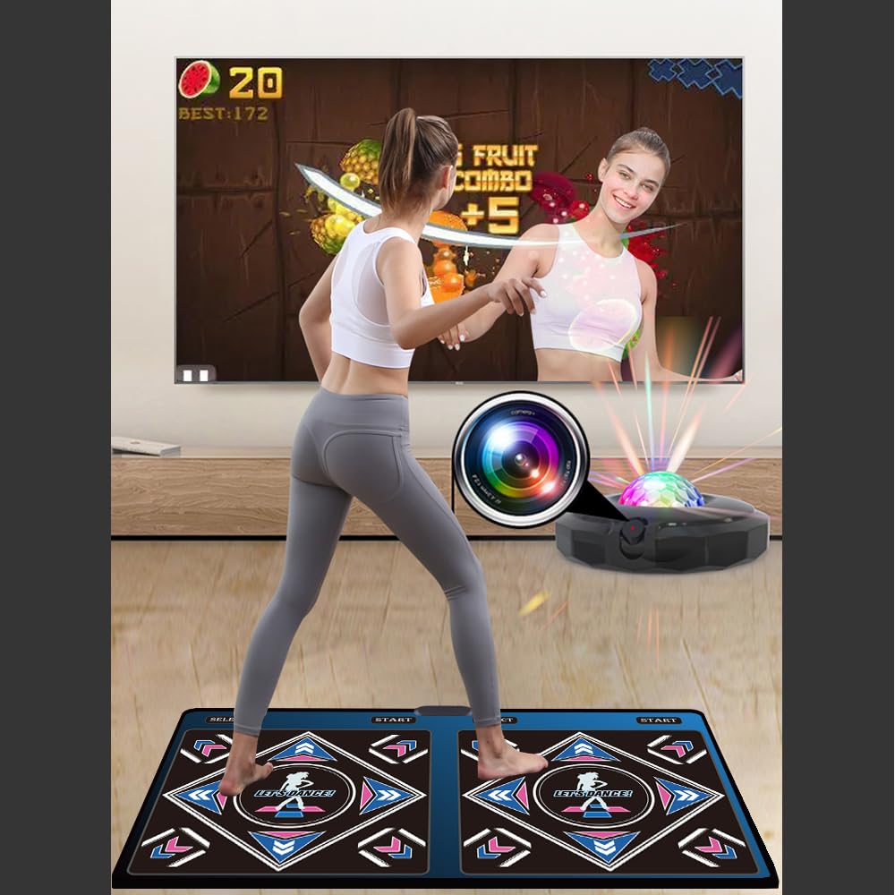WuZhuangYuan HDMI Musical Electronic Dance mat with a Camera,Including 1000 Games,a 64G Large Memory Card,81 Music Videos,650 Songs,for Single/Double Users, a Luxurious Gift for Girls and Boys
