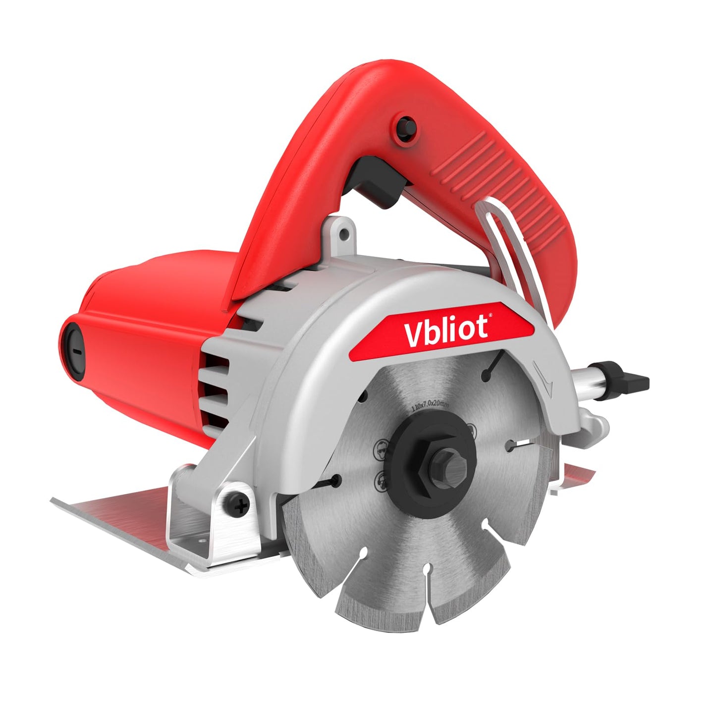 VBLIOT 4-3/8-Inch Tile Saw, 1400W 12A Concrete Wet Saw Handheld Cutting Carving Machine, Includes Carbon Brush Wrench Diamond Cutting Disc