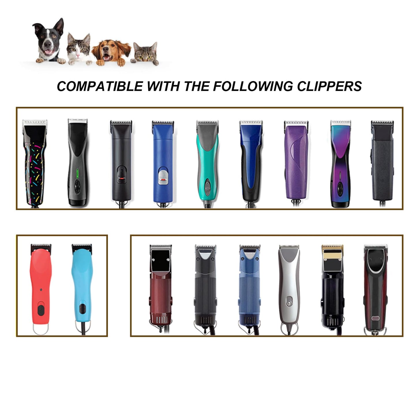YAZIYIR Pet Dog Grooming Detachable Ceramic Blades Kit,Compatible with Andis,Oster A5,Wahl KM10 Clippers,Cut Length 1/100"(0.25mm) to 3/4" (19mm),12 Pack (12 Pack)