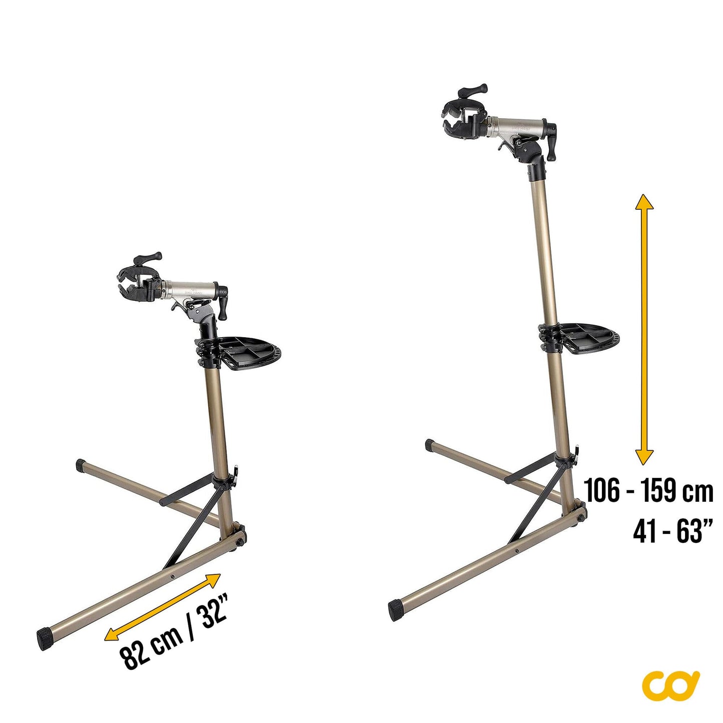 BikeHand Bike Repair Stand - Home Portable Bicycle Mechanics Workstand - for Mountain MTB Road Bikes Maintenance - Max. 110 lbs
