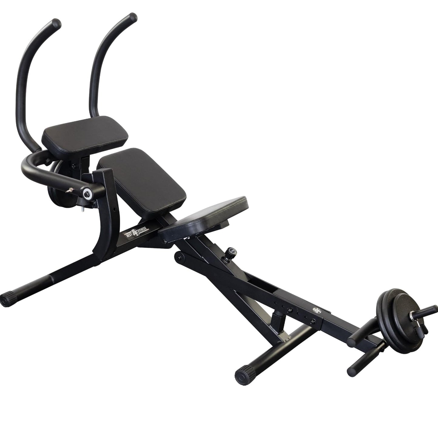 Best Fitness Semi Recumbent AB Crunch Bench, Lower & Upper Abdominal Muscles Workout Machine For Home Gym, Midnight Black