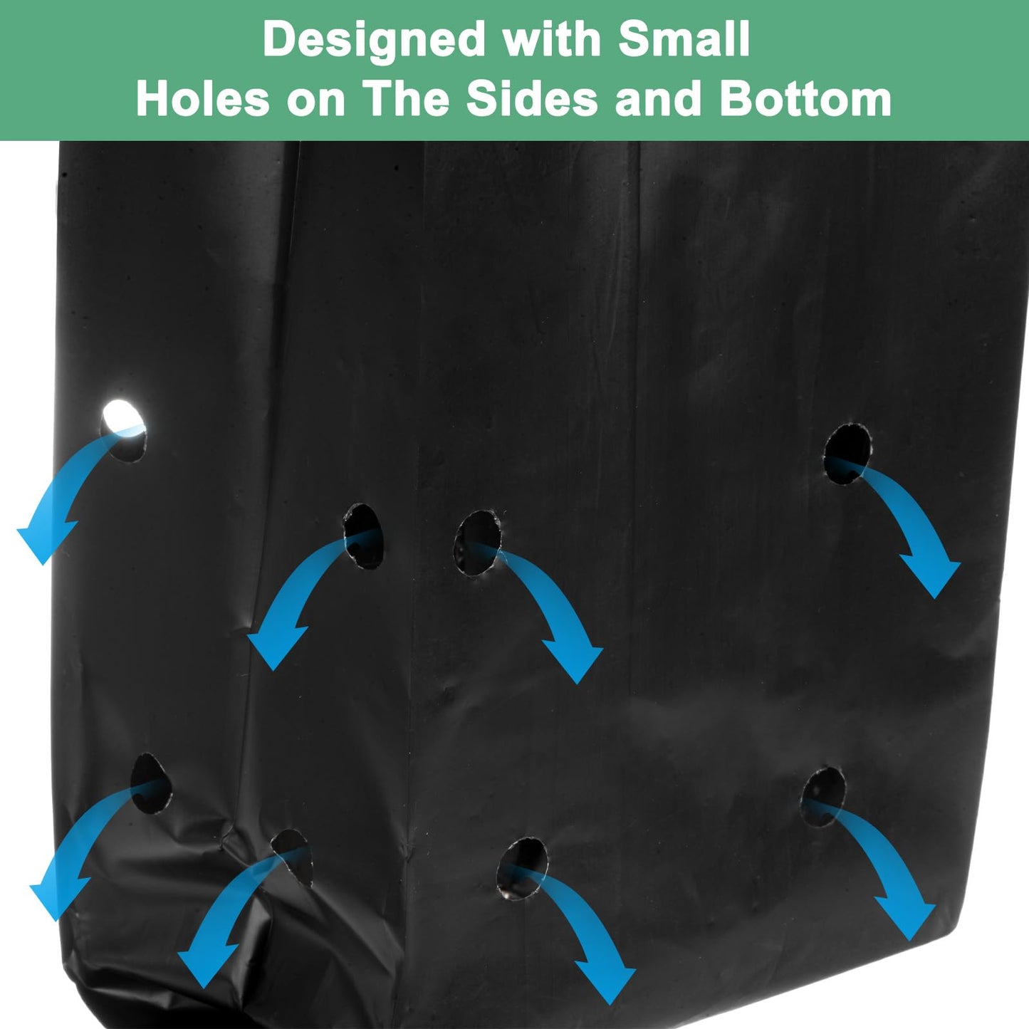 M METERXITY 100-Pack Nursery Growing Bags, 6.7" x 9.8" Thicken Plastic Nursery Bags, Gardening Seed Plant Bags for Potato/Flower/Tomato/Plant Starts/Home Gardening Supplies [Black]