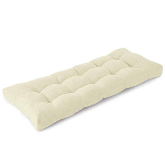 FlyGulls Bench Cushion for Indoor Furniture Soft Bench Seat Cushion for Dining, Piano Benches and Window Seats Tufted Chair Pads with Non-Slip Backing 42"X17"X3"/106X43X8 cm (1, Cream)