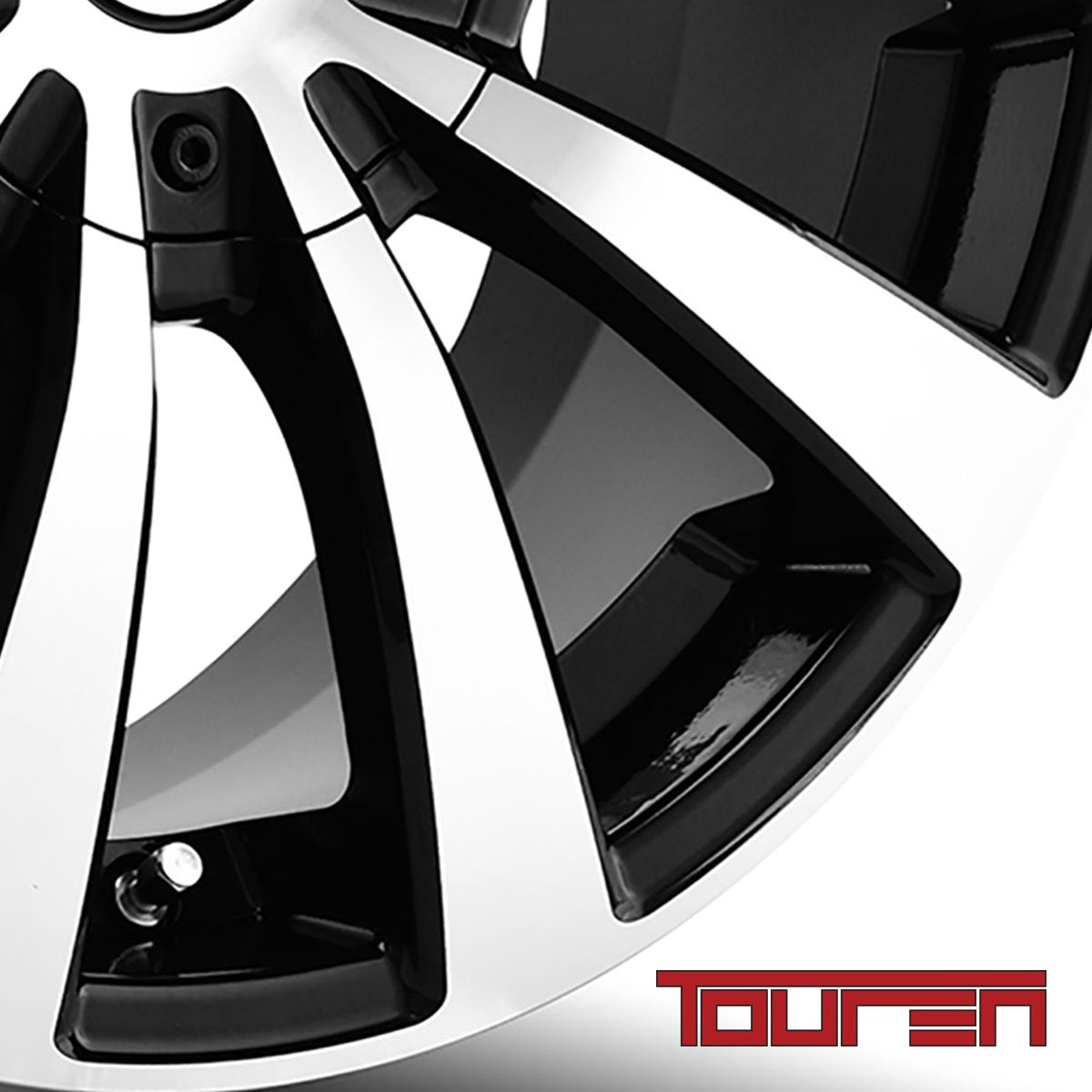 Touren TR3 Black/Machined Face/Machined Lip Wheel with Alloy Steel (17 x 7. inches /100 x 100 mm, 40 mm Offset)
