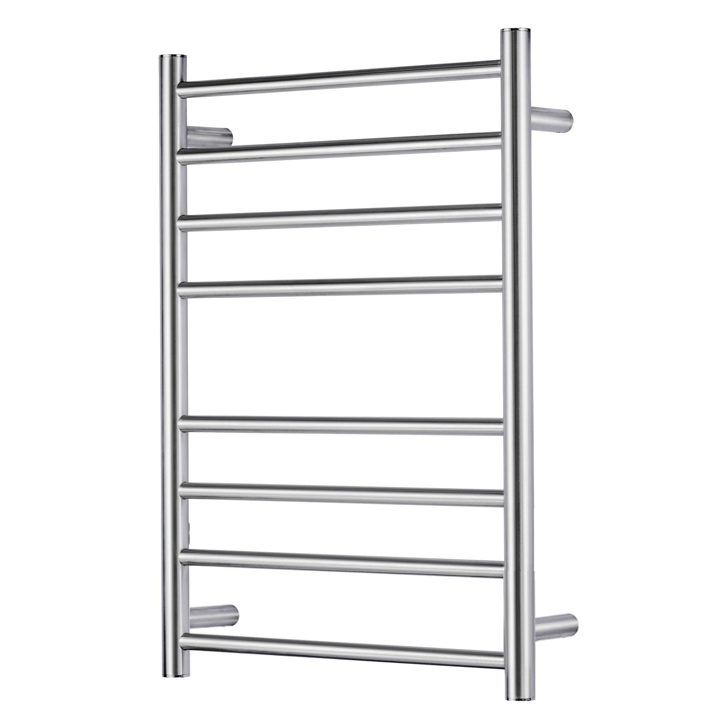 SHARNDY Towel Warmer Polished Chrome for Bathroom Wall Mounted Drying Rack Plug-in Electric Heated Towel Rack Stainless Steel Round 8 Bars Bath Towel Heater 27.56x19.69x4.41 inches