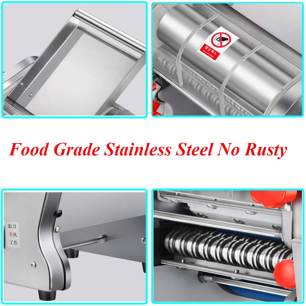 Commercial Electric Pasta Maker 3 IN1 Dough Spaghetti Roller Pressing Machine 3 mm / 9 mm Noodle Cutter for Restaurant Use