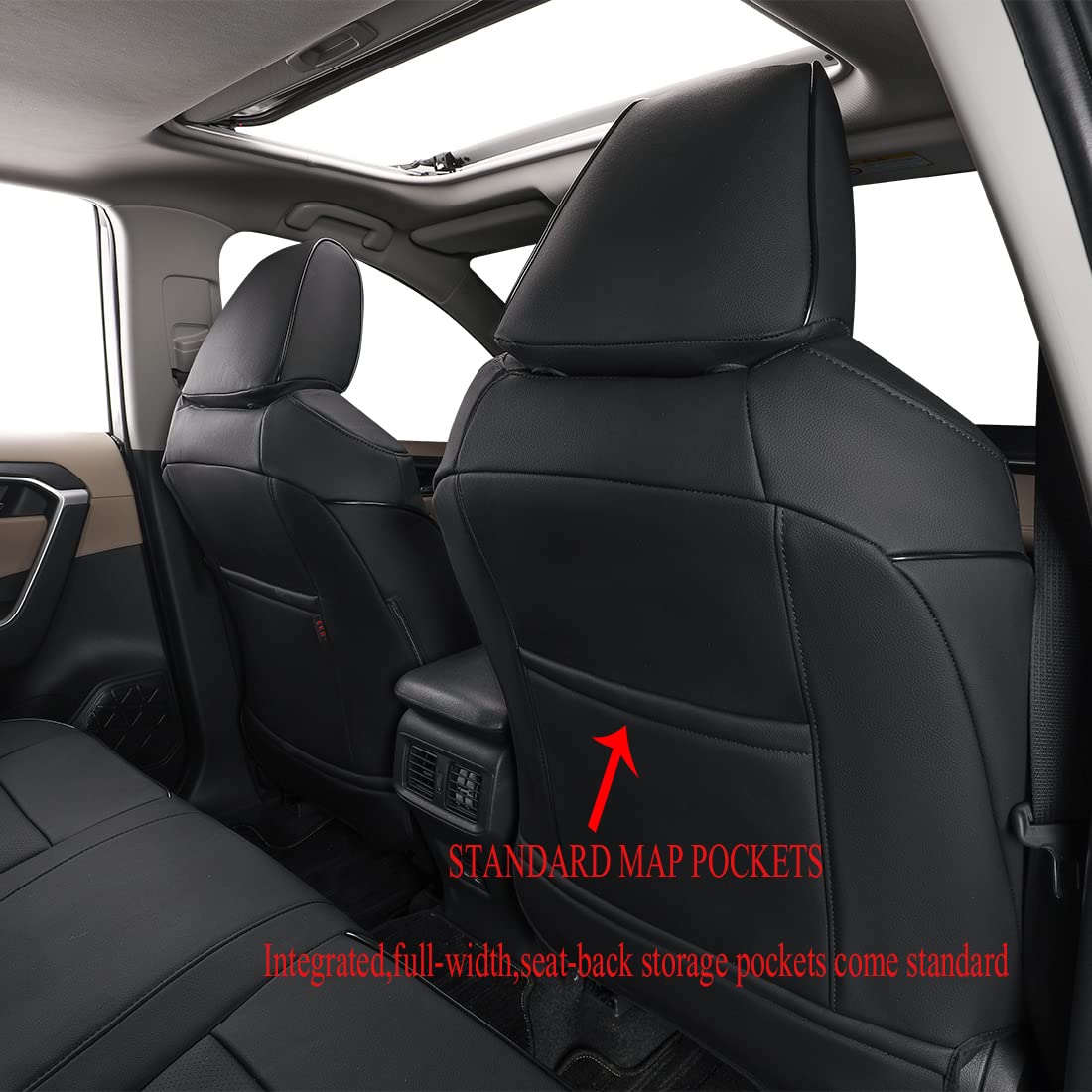 EKR Corolla Seat Cover Custom Fit for Toyota Corolla 2020 2021 2022 L/LE,Leather Car Seat Cover Full Set-Faux Leather(Black)