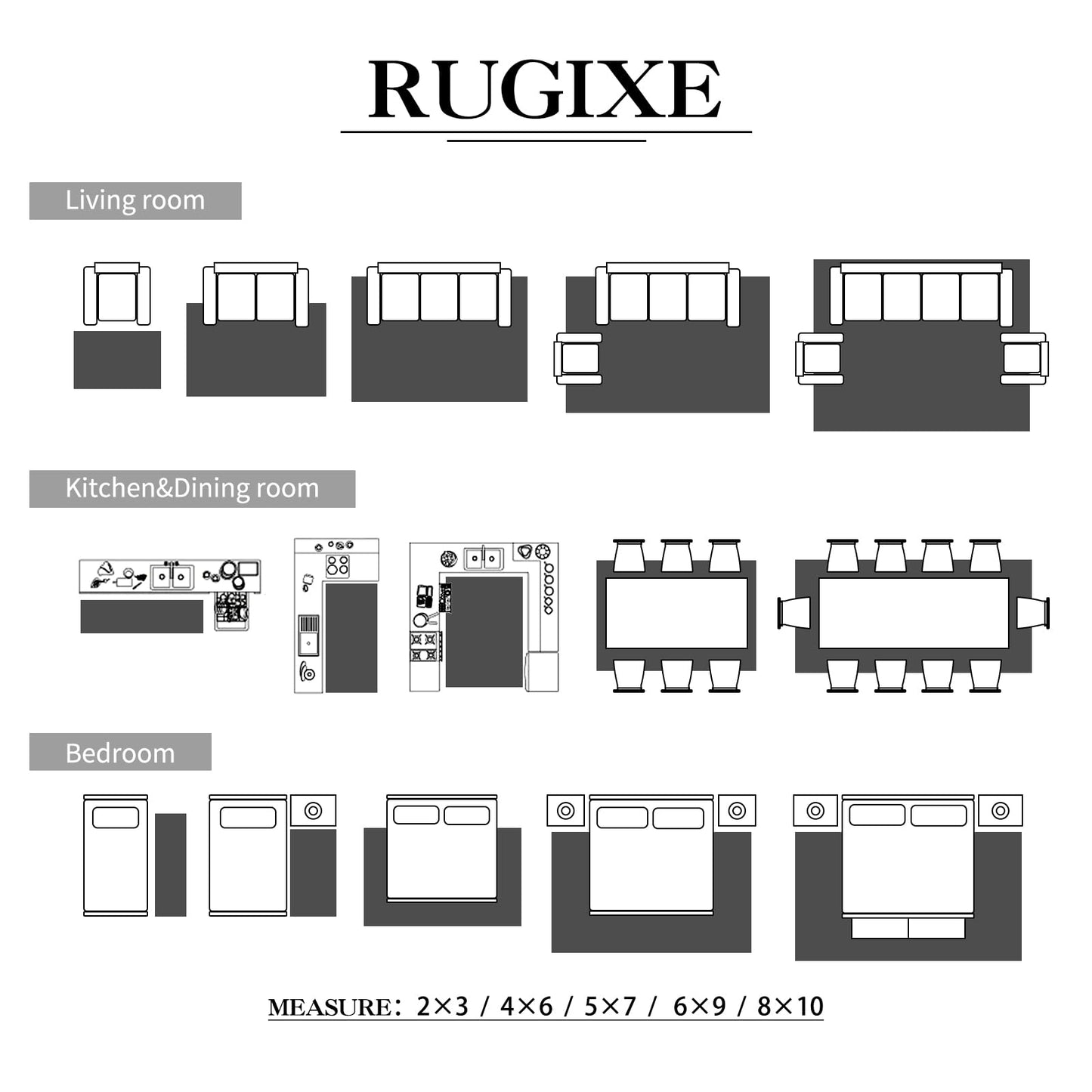 RUGIXE 8×10 Area Rug,Washable Rug,Rugs for Living Room,Washable Area Rug,Perfect for Living Room, Bedroom, Kids Room, Nursery