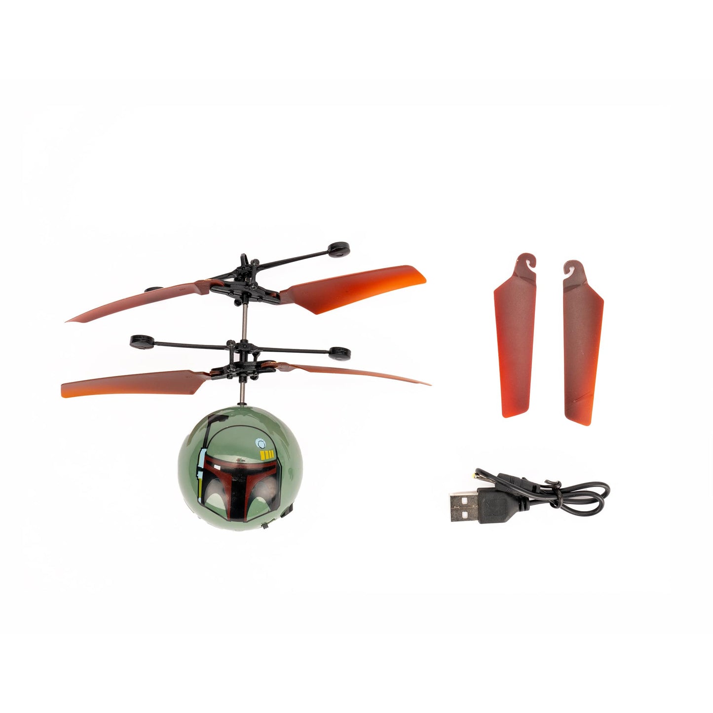 World Tech Toys Star Wars Boba Fett Flying Toy – Motion Sensing Flying Ball with USB Charging - Star Wars Licensed - Indoor/Outdoor Drone for Kids Ages 6+