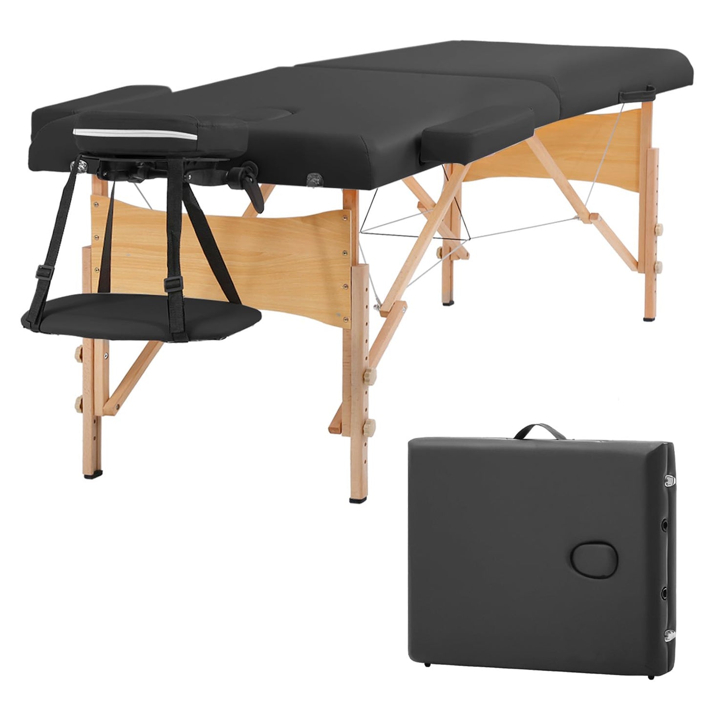 BestMassage Massage Bed Portable Massage Table 2 Folding Lash Bed Height Adjustable 28 Inch Wide Spa Table with Non-Woven Bag for Spa Footmassage Facial CareSpa Tattoo