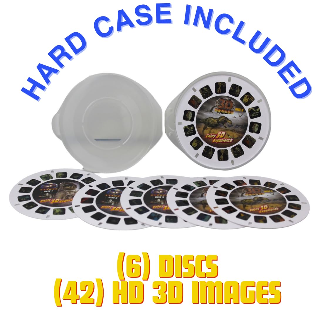 WARM FUZZY Toys Space & Dinosaur Viewfinder Reels - Kids & Adults, Classic 3D Reel, Retro Toys, 6 Slide with 42 HD 3D Images