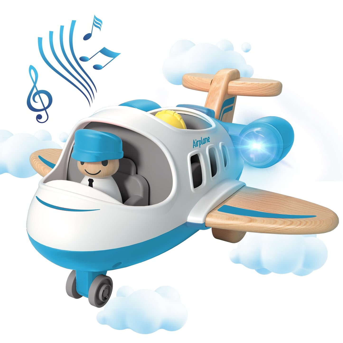 Wanborns Kids Airplane Toy with Sound and Light, Mini Airliner for 18 Months to 5 Years Old Boys Gift