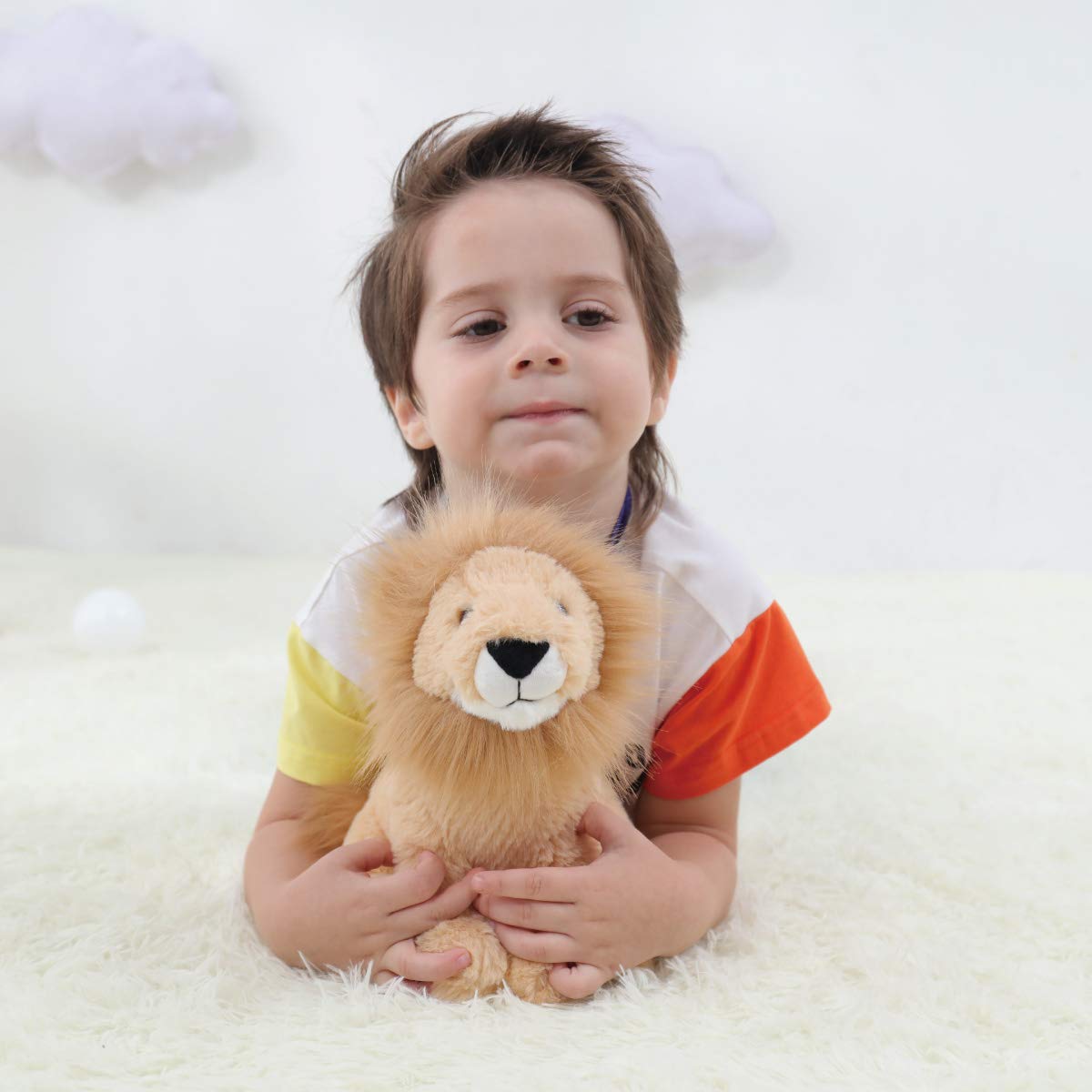 Apricot Lamb Toys Plush Lion Stuffed Animal Soft Cuddly Perfect for Girls Boys (Yellow-Lion, 10 Inches)