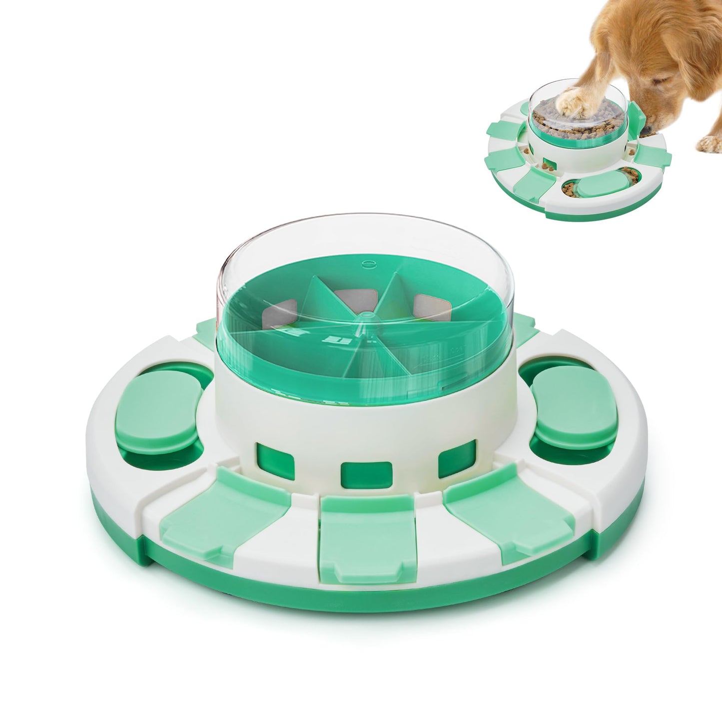 Potaroma Dog Puzzle Toy 2 Levels, Slow Feeder, Pup Food Treat Feeding Dispenser for IQ Training and Entertainment for All Breeds 4.2 Inch Height
