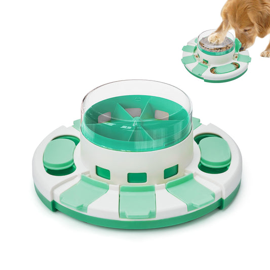 Potaroma Dog Puzzle Toy 2 Levels, Slow Feeder, Pup Food Treat Feeding Dispenser for IQ Training and Entertainment for All Breeds 4.2 Inch Height