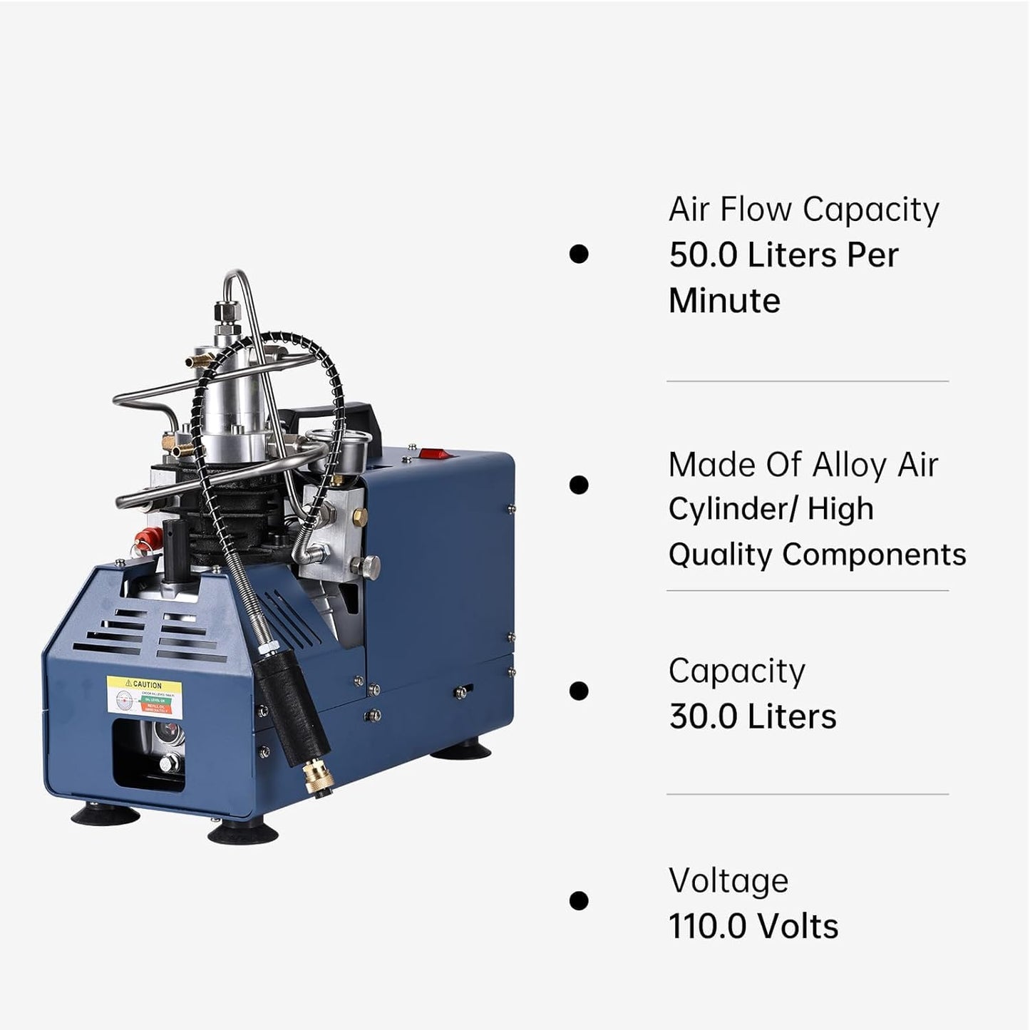 PCP air compressor, 4500 Psi / 300 bar scuba tank compressor, 110V/120V AC, PCP airgun compressor with automatic shutdown, 1800W high-pressure air pump, paintball shooting, PCP air rifle
