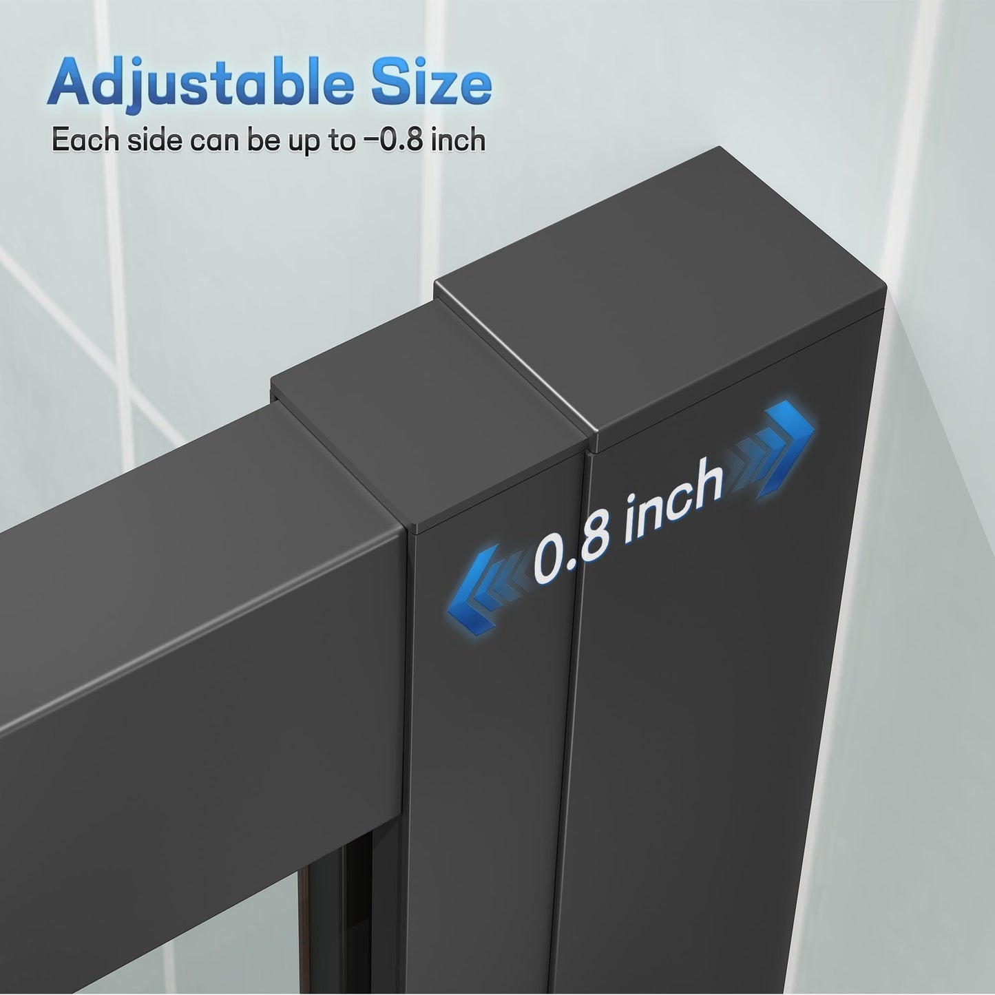 ENSO SENKA Corner Shower Enclosure 36" D X 36" W X72" H Shower Stall for Walk in Shower, 1/4" Thick Clear SGCC Tempered Glass Sliding Shower Door, Matte Black (Shower Base Not Included)