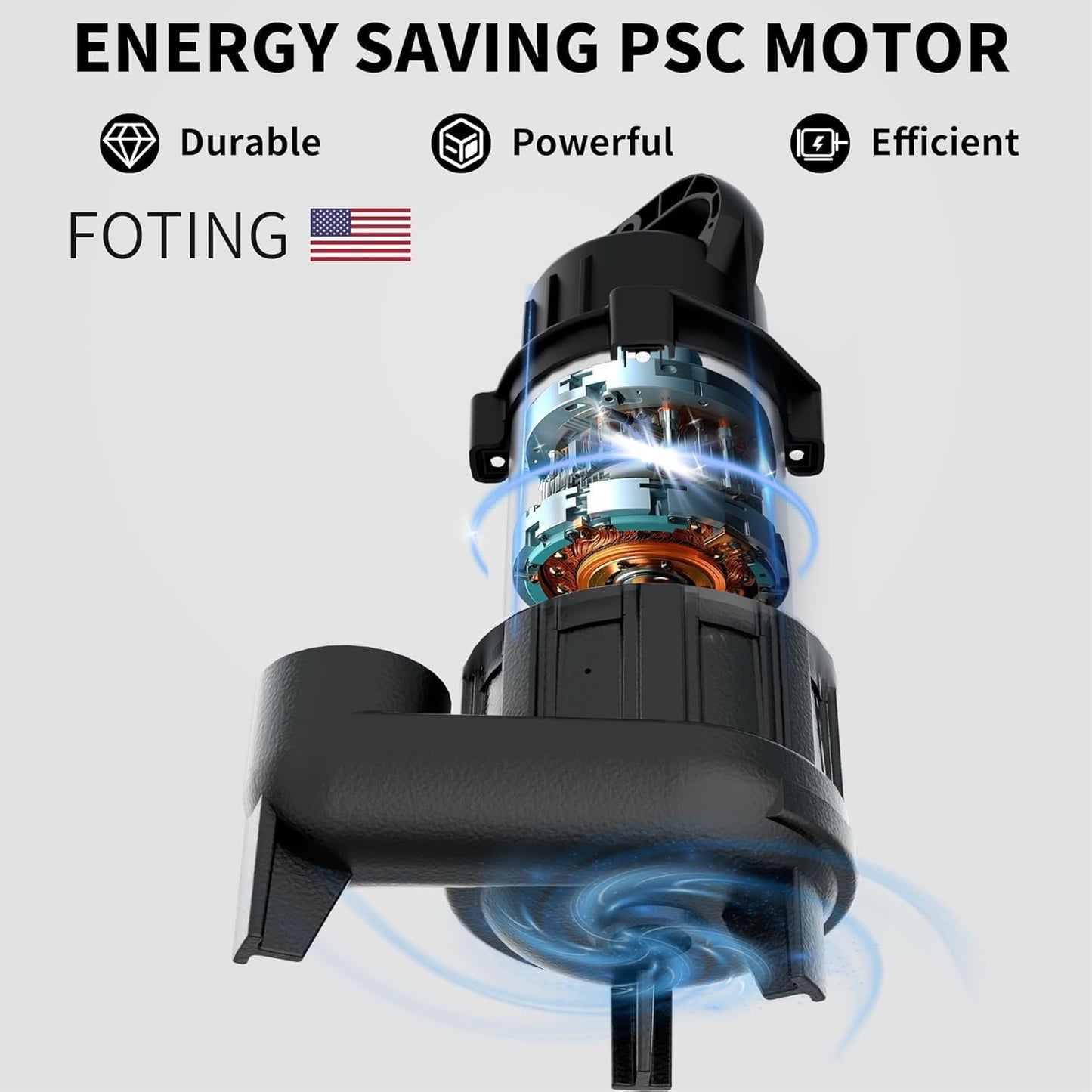FOTING Sump Pump Submersible Sewage/Effluent Pump - Heavy Duty Cast Iron - 115V Septic Pump for Sump Basin/Residential/Sewage/Basement, 1HP 5600 GPH Sewage Pumps 2'' NPT