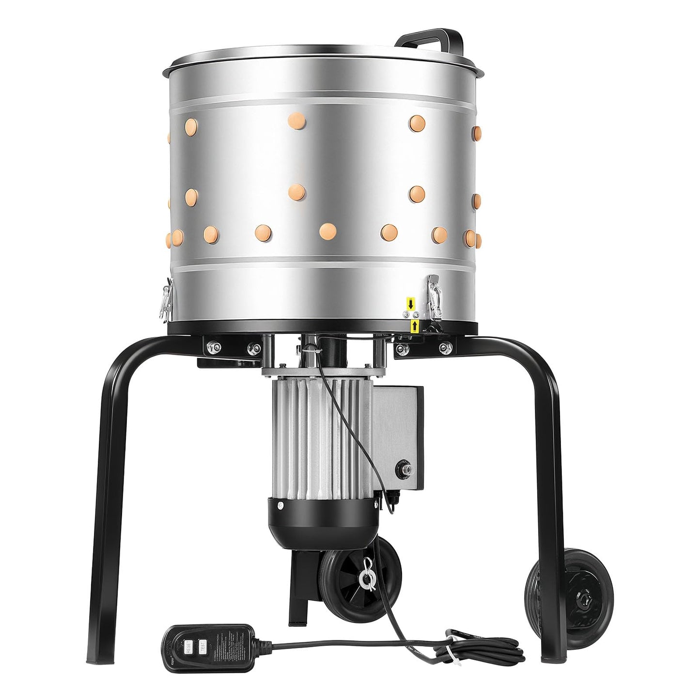 VEVOR Chicken Plucker Machine, 15.7 in Drum, 550W & 275RPM Electric Chicken Plucking Machine with 114 Soft Fingers & Transport Wheels, Stainless Steel Feather Remover for Processing 1-2 Chicks Once