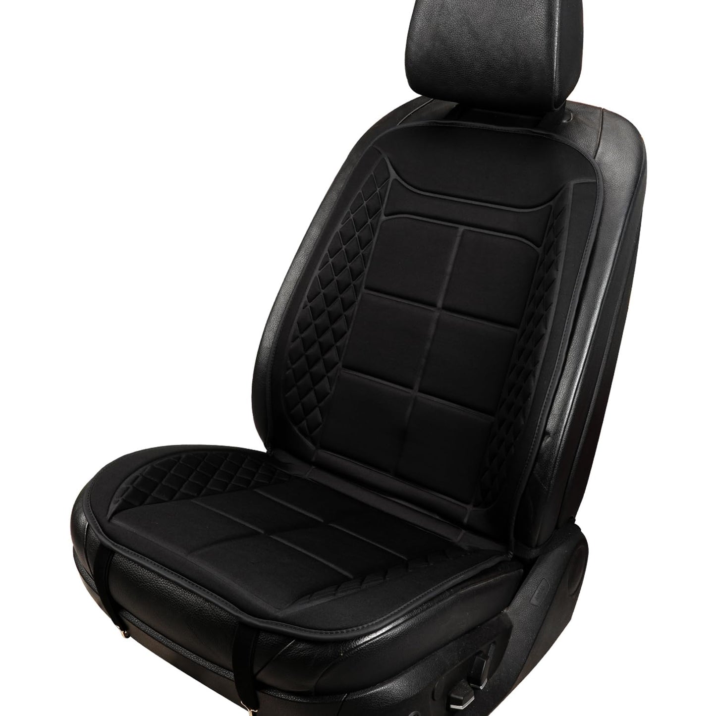 SriGM Car Seat Cushion Comfortable Seat Cover for Cars Trucks SUV Van, Full Back and Seat Cushion for Driver or Passenger Black 1 Pack