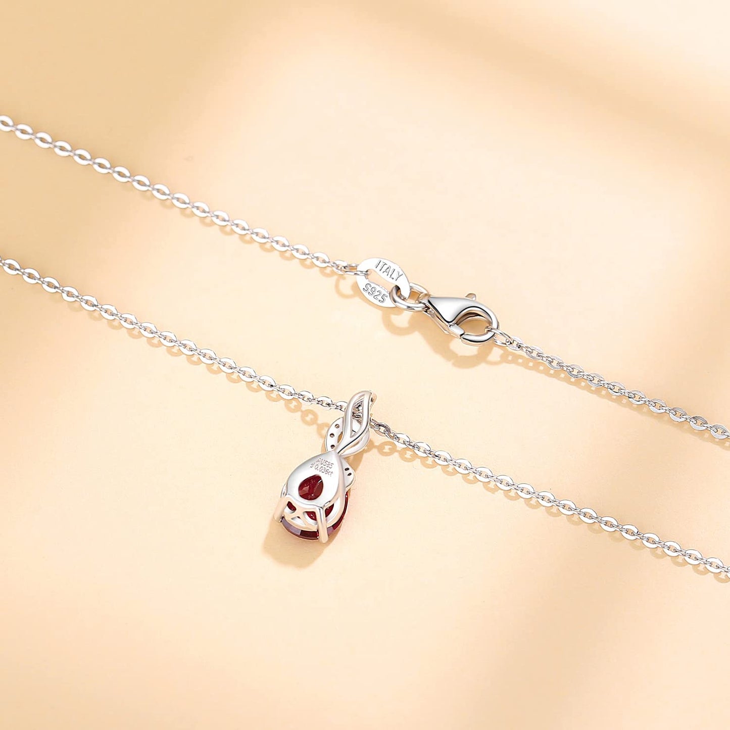 FANCIME Aquamarine Necklace March Birthstone Necklace 14K Solid White Gold Teardrop Pendant with Diamond Jewelry Gifts for Mom Women