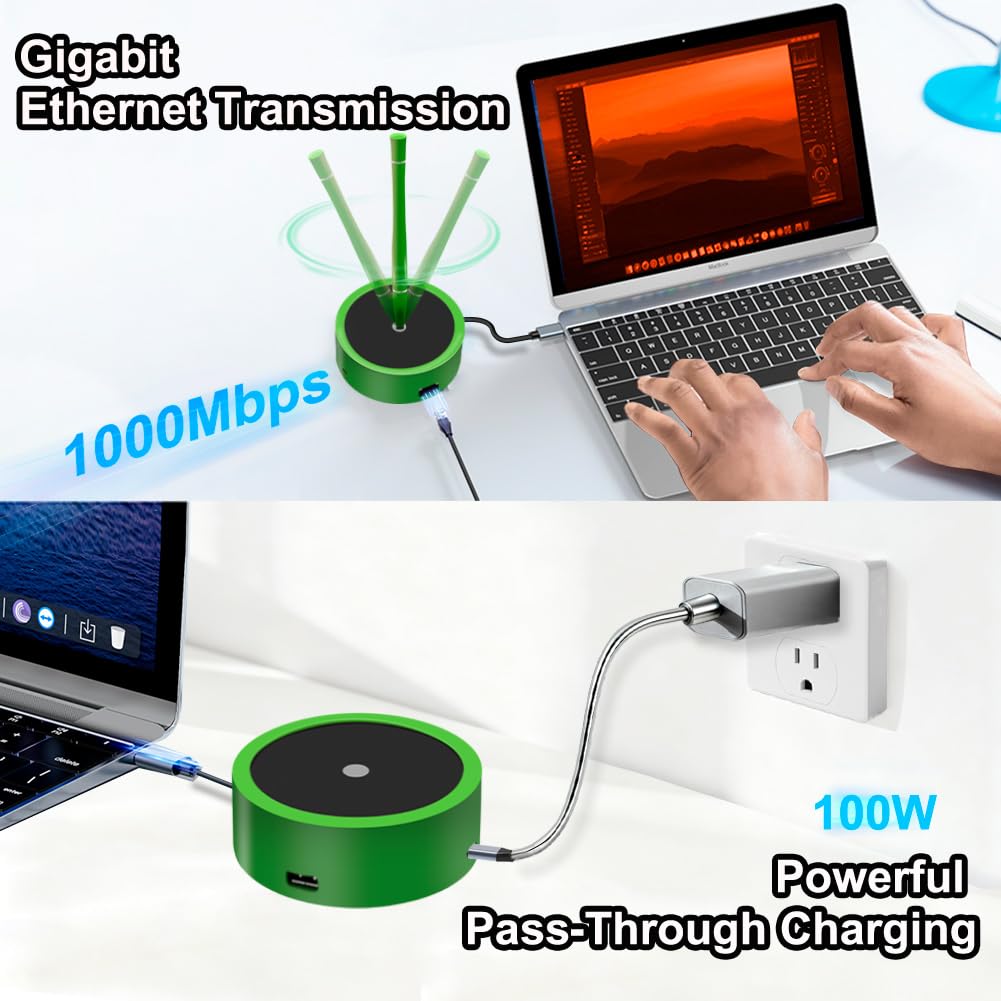 Elenzk Magnetic Floating Ballpoint Pen for Men & Women, Luxury Gift with Dock Base, Fine Point Black Ink Sign Pen, Innovative Desk Gadget, Unique Gift for Business Owner and Christmas (Green)