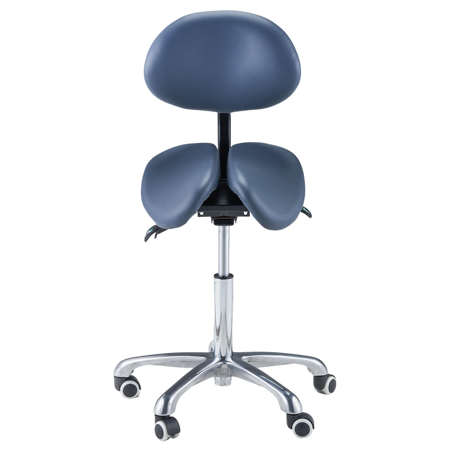 Master Massage Ergonomic Saddle Stool Hydraulic Swivel Rolling Chair for Salon, Clinic, Tattoo, Dentist, Spa, Workshop,and Office Split Style with Backrest Royal Blue