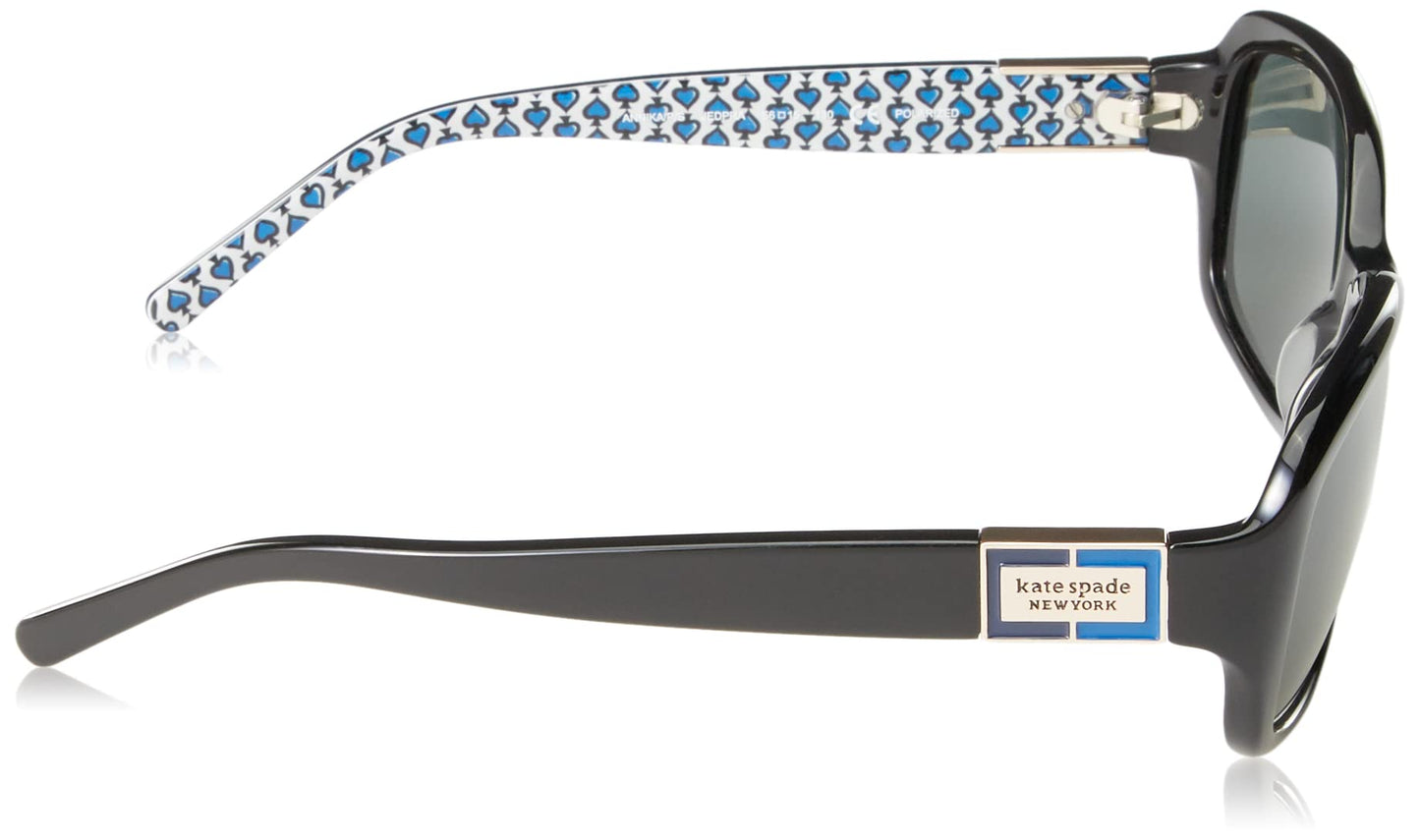 kate spade new york Womens Annika/P/S Butterfly Sunglasses, Black Blue Pattern, 56mm